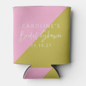 Individuelles Brautparty für den rosa grünen Block Dosenkühler (Vorderseite)