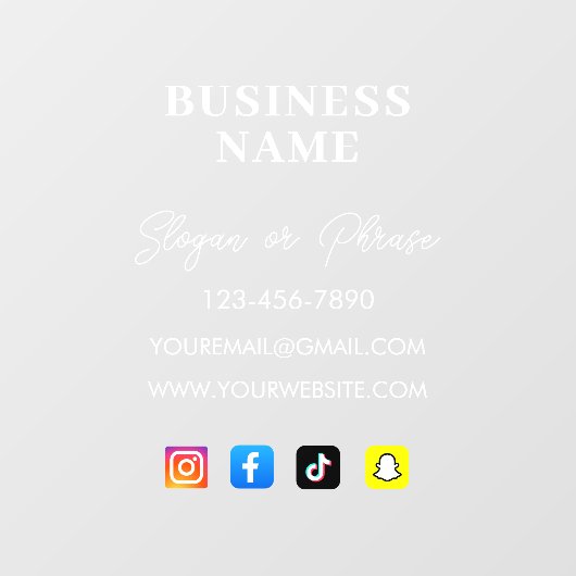 Individuelles Business Window Decal - Ihr Unterneh Fensteraufkleber (Blatt)