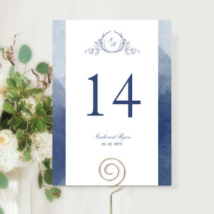 Individuelles, Chic Monogramm Navy Blau Hochzeit