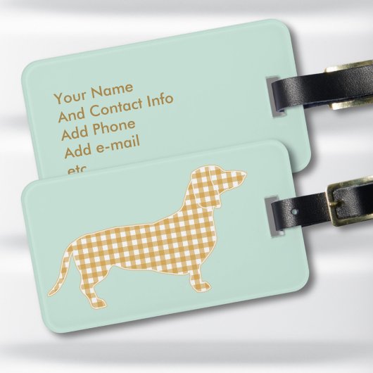 Individuelles Dachshund-Gepäckanhänger - Creme-Gin Gepäckanhänger