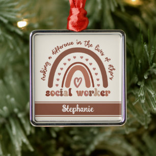 Individuelles Dankeschön-Geschenk für Sozialarbeit Ornament Aus Metall