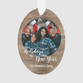 Individuelles Design der rustikalen Urlaubssaison Ornament (Rückseite)