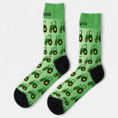 Individuelles Design Grüner Traktor Socken (Linkes Detail)
