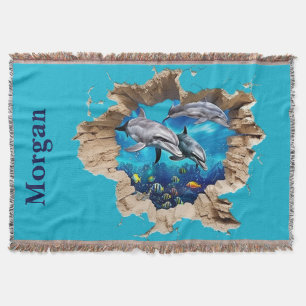Individuelles Dolphin-Design - Geschenk für Kinder Decke