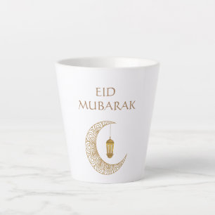 Individuelles Eid Mubarak mit verziertem Halbmond  Milchtasse