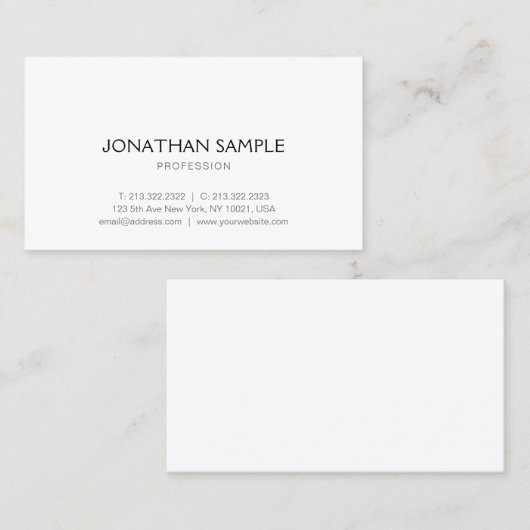Individuelles, einfaches Design Modernes, Beruflic Visitenkarte (Vorne/Hinten)