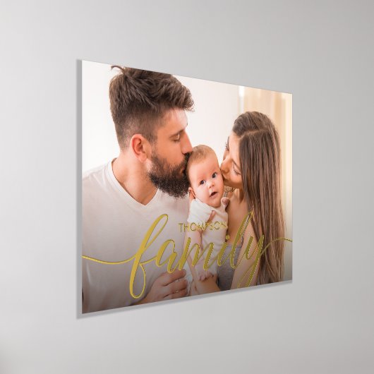 Individuelles Familienportrait Real Gold-Skript Foliendrucke (Ablage )