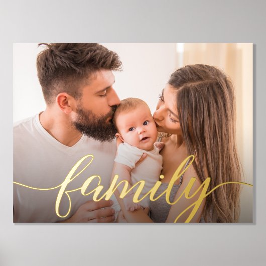 Individuelles Familienportrait Real Gold-Skript Foliendrucke (Vorderseite)