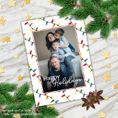 Individuelles festes Party String Lights Muster Ur Karte