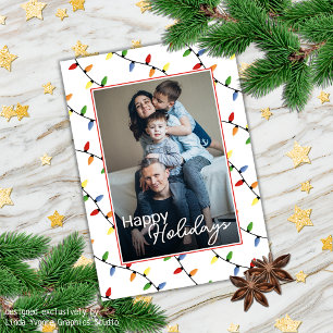 Individuelles festes Party String Lights Muster Ur Karte