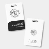 Individuelles Firmenlogo Mitarbeitername Staff Tag Ausweis (Vorder- & Rückseite)