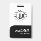 Individuelles Firmenlogo Mitarbeitername Staff Tag Ausweis (Vorderseite)