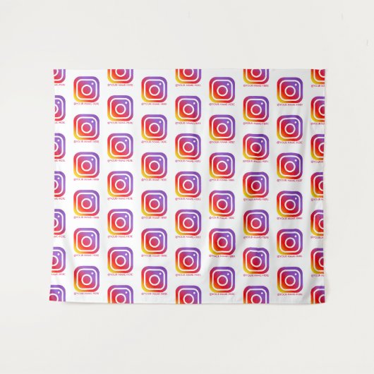 individuelles Firmensignet Instagram-Hintergrundbi Wandteppich (Vorderseite (Horizontal))