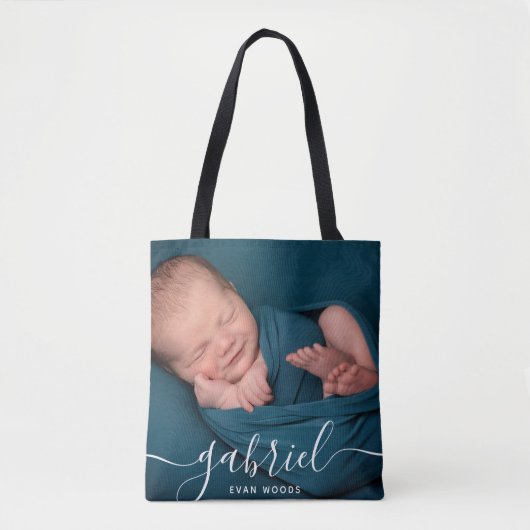 Individuelles Foto Baby Name Baby Accessoires Tasche (Vorderseite)