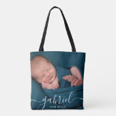 Individuelles Foto Baby Name Baby Accessoires Tasche (Rückseite)