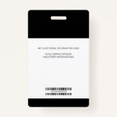 Individuelles Foto Business Employee-ID-Abzeichen Ausweis (Rückseite)