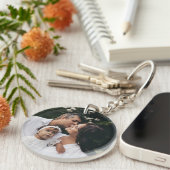 Individuelles Foto, einfache minimalistische Famil Schlüsselanhänger (Vorderseite rechts)