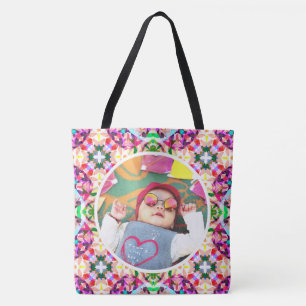 Individuelles Foto-Fun Rosa Glückliches Muttertags Tasche