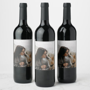 Individuelles Foto-Geschenk zum Geburtstag / Jahre Weinetikett