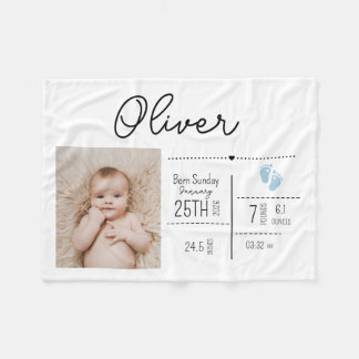 Individuelles Foto-Geschenk zur Geburt mit Baby-St Fleecedecke