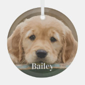 Individuelles Foto Hund für Haustiere über moderne Ornament Aus Glas (Vorderseite)