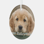 Individuelles Foto Hund für Haustiere über moderne Ornament Aus Glas (Vorderseite links)