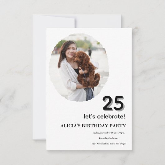 Individuelles Foto im Rahmen von 25. Einladung (Vorderseite)