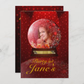 Individuelles Foto in Kristallkugeln Einladung (Vorne/Hinten)