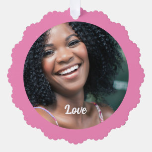 individuelles Foto Liebe rosa süß einfache Papierd Ornament Karte