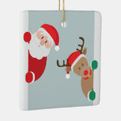 Individuelles Foto mit Weihnachtsbeleuchtung Keramikornament (Rechts)