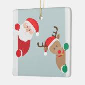 Individuelles Foto mit Weihnachtsbeleuchtung Keramikornament (Links)