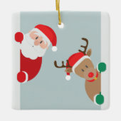 Individuelles Foto mit Weihnachtsbeleuchtung Keramikornament (Vorderseite)