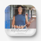 Individuelles Foto Modernes Happy Retirement Party Pappteller (Vorderseite)