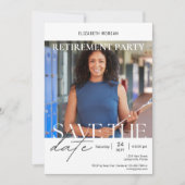 Individuelles Foto Modernes Party für das Ruhestan Einladung (Vorderseite)