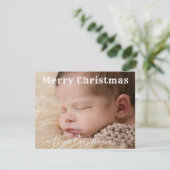 individuelles Foto & Name Weihnachten vom Baby (Stehend Vorderseite)