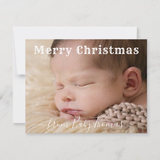 individuelles Foto & Name Weihnachten vom Baby (Vorderseite)