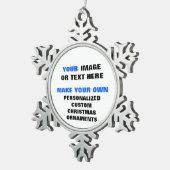 Individuelles Foto oder Gestaltung von Weihnachten Schneeflocken Zinn-Ornament (Rechts)