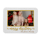 Individuelles Foto sorgt für fröhliche Weihnachts- Magnet (Horizontal)