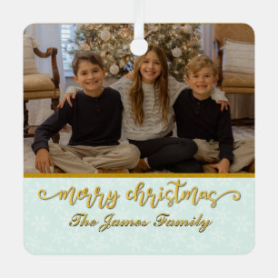 Individuelles Foto sorgt für fröhliche Weihnachts- Ornament Aus Metall