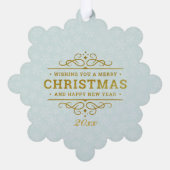 Individuelles Foto sorgt für fröhliche Weihnachts- Ornament Karte (Rückseite)