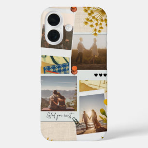 Individuelles Fotokollage-Paar 'Freut mich, dass iPhone 16 Hülle