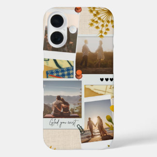 Individuelles Fotokollage-Paar | 'Freut mich, dass iPhone 16 Hülle