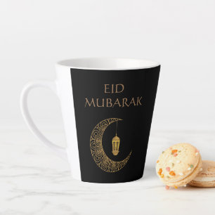 Individuelles Frohes Eid Mubarak Goldenes Schwarze Milchtasse