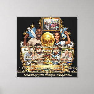 Individuelles Fußball-Vater-Foto-Collage-Geschenk Leinwanddruck