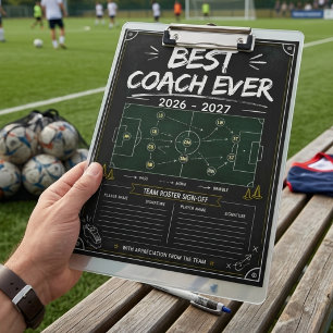 Individuelles Fußballtrainer-Geschenk-Clip-Board - Klemmbrett