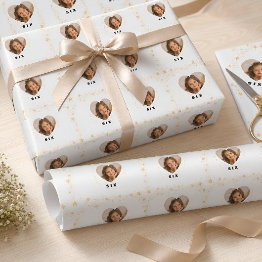 Individuelles Geburtstagspapier Mädchen Alter 6 Geschenkpapier