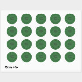 Individuelles Geschäft | Grüne Farbe Runder Aufkleber (Blatt)