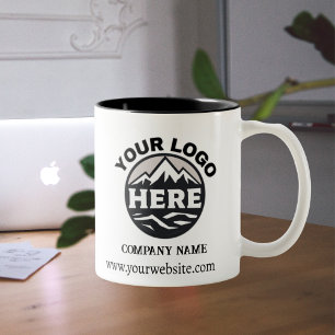 Individuelles Geschäftslogo für Werbezwecke Zweifarbige Tasse