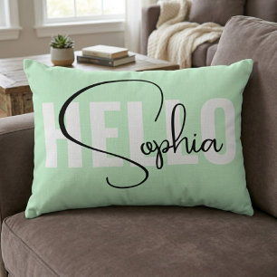 Individuelles Geschenk Hallo Name Moderne Pastel Dekokissen