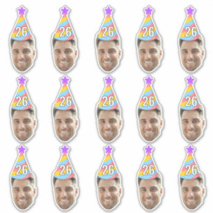 Individuelles Gesicht 20. 30. 40. 50. 60. 70. Gebu Aufkleber